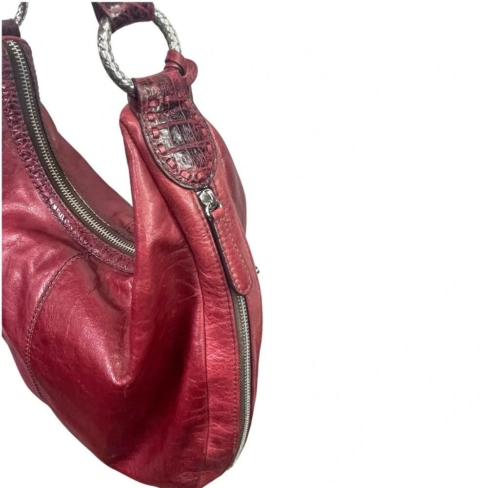 VTG Brighton Florencia Valencia Hobo Burgundy Shoulder Bag, Expandable,‎ leather
